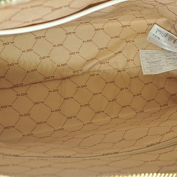 ALDO SACHEL PURSE DETACHABLE STRAP CLEAR WHITE COIN POUCH 2 INTERIOR POCKETS - Picture 9 of 10